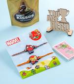 kids set of 2 cute cartoon superhero thread rakhi, combo for rakshabandhan