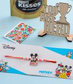 kids micky mouse character artificial beads thread rakhi combo
