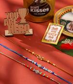 men set of 3 multicolor artificial stones and beads rakhi combo