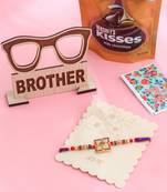 men multicolor artificial stones thread rakhi, combo for rakshabandhan