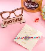 men floral design multicolor artificial stones & pearls thread rakhi combo