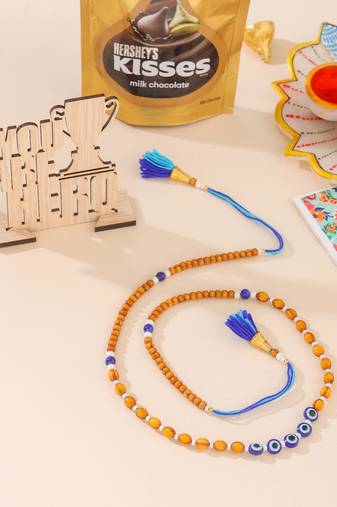 men's evil eye multicolor thread rakhi, combo for rakshabandhan