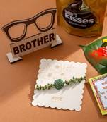 men green artificial beads round shape thread rakhi, combo for rakshabandhan