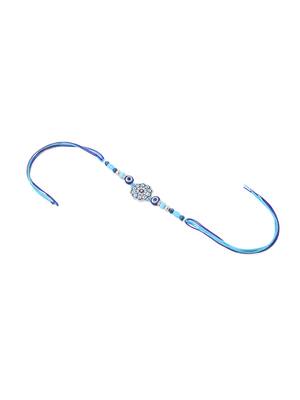 set of 2 blue evil eye floral design bhaiya bhabhi rakhi combo 5