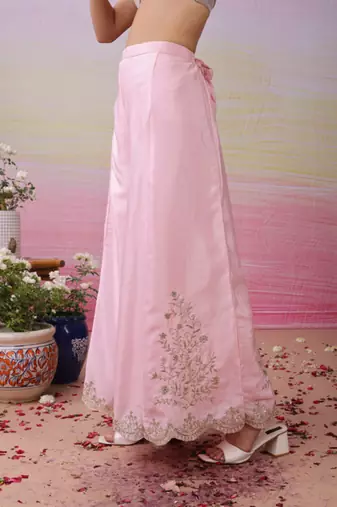 Pink art silk sequins kurta wih pant & duppata