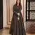 Beautiful Black Colour Partywear Gown With Stylish Shrug For Ethnic Girlish Looks