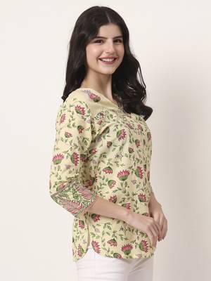 yellow pure cotton peplum top 2