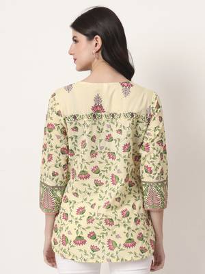 yellow pure cotton peplum top 3