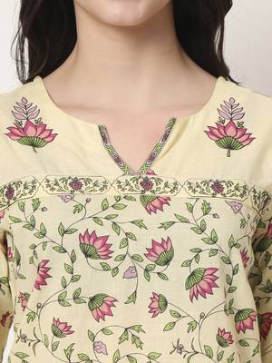 yellow pure cotton peplum top 4