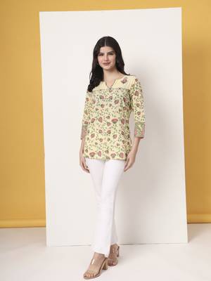 yellow pure cotton peplum top 5