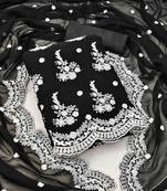 black georgette embroidered unstitched dress material
