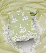 Women's pista georgette embroidered unstitched dress material