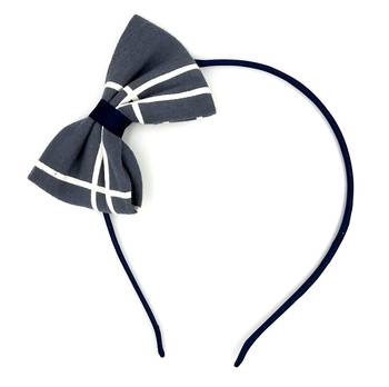 Viaana bow checks hair band dark greycolor 1