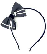 Viaana bow checks hair band dark greycolor