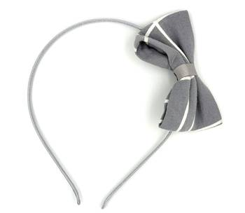 Viaana bow checks hair band grey color 1
