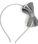 Viaana bow checks hair band grey color