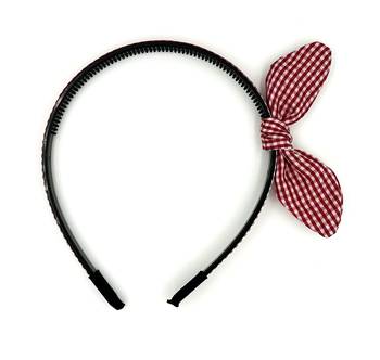 Viaana small checks ear knot hair band red color 1