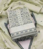 pista cotton embroidered unstitched dress material