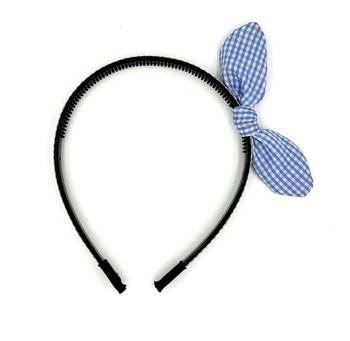 Viaana small checks ear knot hair band blue color 1