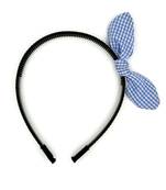 Viaana small checks ear knot hair band blue color
