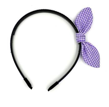 Viaana small checks ear knot hair band lavender color 1