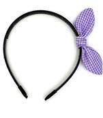 Viaana small checks ear knot hair band lavender color