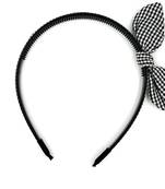 Viaana small checks ear knot hair band black color