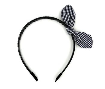 Viaana small checks ear knot hair band blue color 1