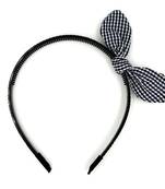 Viaana small checks ear knot hair band blue color