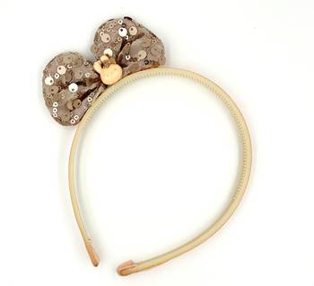 Viaana sequence ear hair band peach color 1