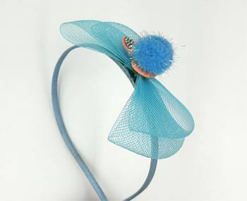 Viaana net bow hair band blue color 1