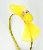 Viaana net bow hair band yellow color