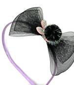 Viaana net bow hair band black color
