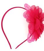 Viaana flower hair band dark pink color