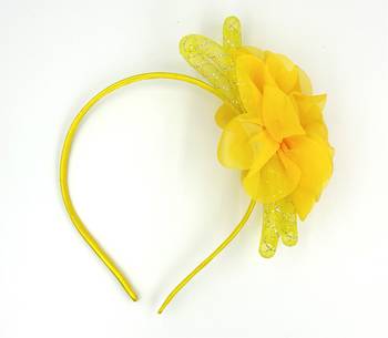 Viaana flower hair band yellow color 1