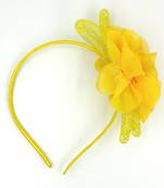 Viaana flower hair band yellow color