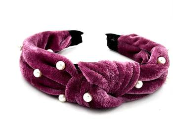 Viaana pearl bow hair band purple col0r 1