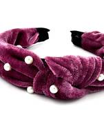 Viaana pearl bow hair band purple col0r