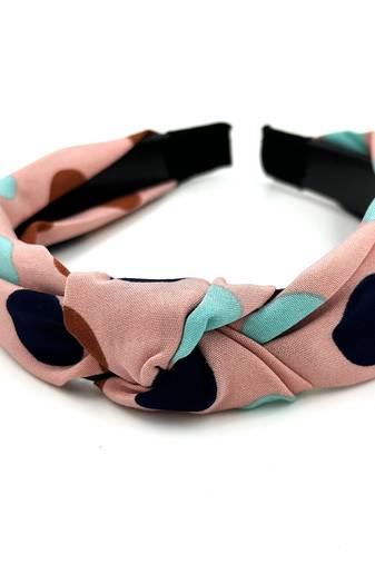 Viaana polka dot hair band peach col0r