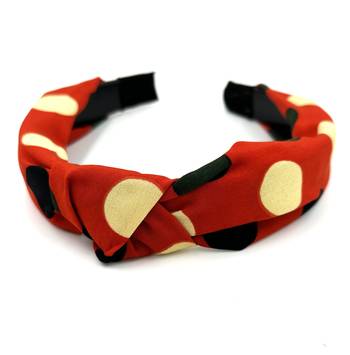 Viaana polka dot hair band orange col0r 1