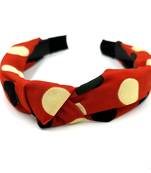 Viaana polka dot hair band orange col0r