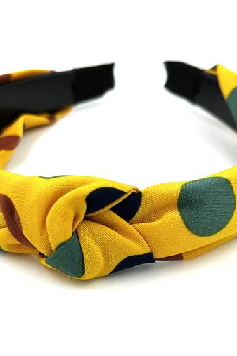 Viaana polka dot hair band yellow col0r