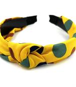 Viaana polka dot hair band yellow col0r