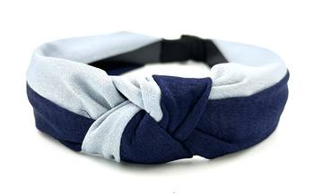 Viaana knot two colour hair band light blue and dark blue color 1