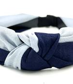 Viaana knot two colour hair band light blue and dark blue color