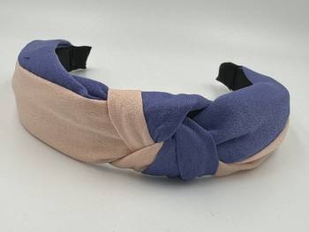 Viaana knot two colour hair band blue and peach color 1