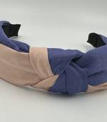 Viaana knot two colour hair band blue and peach color