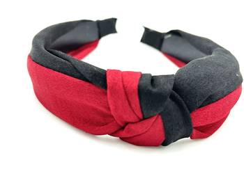 Viaana knot two colour hair band red and black color 1