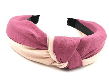 Viaana knot two colour hair band dark pink and peach color 1