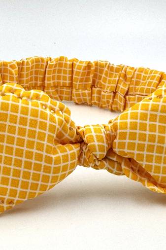 Viaana ear checks hair band yellow color